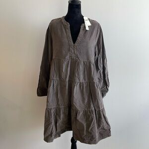 Anthropologie Pilcro Brown Fine Corduroy Dress.